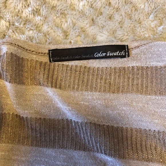 Cream and Gold Striped Cardigan - Picture 7 of 15